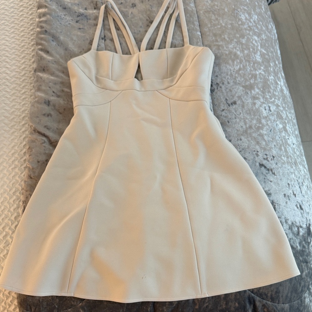 BCBGMaxAzria off white  Double-Strap Mini Dress